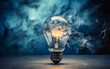 © Rangga Bimantara - a lit up light bulb with an abstract background - generative ai