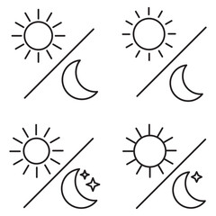 Fototapete - Sun moon icon illustration isolated vector sign symbol.
