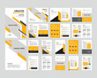 © Creative Design - Portfolio design vector set, flyers, cover book presentation, Minimal brochure layout, modern report business, Abstract yellow graphic square shape, poster template set, annual, abstract