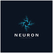 Neuron,seaweed or nerve cell logo design molecule logo illustration template icon with vector concept