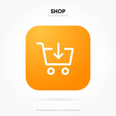 Poster - 3d click here web buttons. Set of action button, hand cursor and arrow pointing click link buttons. Add to cart, shop now buttons. Online shopping icons for UI UX website, mobile app.