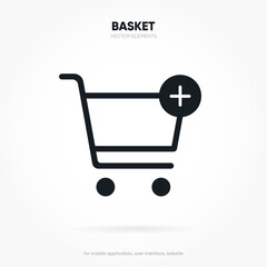Poster - 3d add button add icon add to cart icon, shopping cart sign, online shopping, click here, buy push button for website, mobile app, UI, GUI, UX.