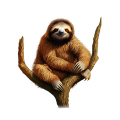 Wall Mural - Sloth isolated on transparent Background