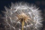 Fototapeta Dmuchawce - Photo of a close-up dandelion plant. Generative AI