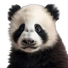Wall Mural - a baby panda cub bear on a transparent background png isolated generative ai
