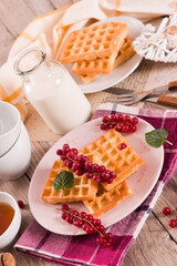 Wall Mural - Waffles red currant and mint.