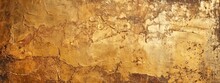Distressed Painted Surface. Gold, Brown, Black Antique And Aged Metal, Wall. Vintage Texture Backdrop. Generative Ai.