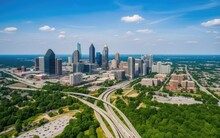 Atlanta, Georgia, USA Downtown Skyline Aerial, Generative AI