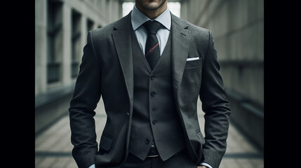 Canvas Print - man in suit black