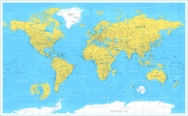  World map - highly detailed vector illustration