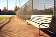 Sunny Baseball Field Dugout with Slanted Roof and Chain Link Fence - Sports and Recreation Concept: Generative AI