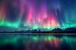 © top images - Northern Lights on the night sky. Aurora Borealis. AI generated, human enhanced