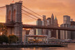 Manhattan sunset view from Dumbo Brooklyn