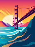 Fototapeta  - Golden Gate bridge, San Fransisco, Bay Area