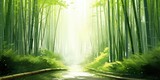 Fototapeta Dziecięca - serene bamboo forest, with tall bamboo stalks creating a dense and peaceful atmosphere  Generative AI Digital Illustration Part#110623