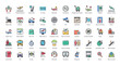 © Michael - Airport Line Color Iconset Airplane Flight Filled Outline Icon Bundle