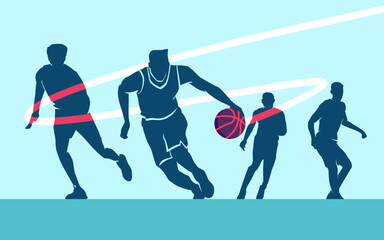 Wall Mural - Great attractive basketball dribbling background design for any media

