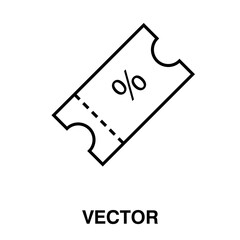 Poster - offer tag vector thin line icon illustration on white background. 