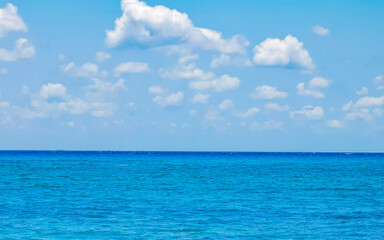 Wall Mural - Tropical mexican beach clear turquoise water Playa del Carmen Mexico.