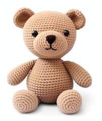 a cute amigurumi crocheted teddy bear