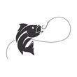 fishing logo for fishing club vector icon illustration