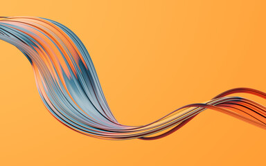 Poster - Flowing and twist geometry lines, 3d rendering.