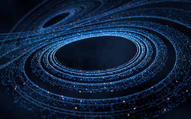 Poster - Flowing digital lines background, 3d rendering.