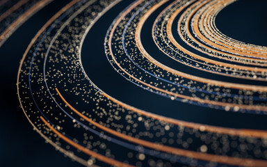 Poster - Flowing digital lines background, 3d rendering.