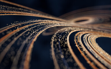 Poster - Flowing digital lines background, 3d rendering.