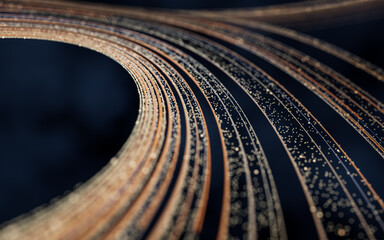Poster - Flowing digital lines background, 3d rendering.