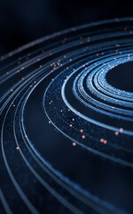 Poster - Flowing digital lines background, 3d rendering.