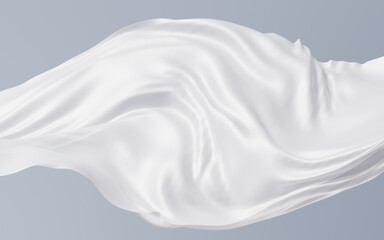 Poster - Flowing white cloth background, 3d rendering.