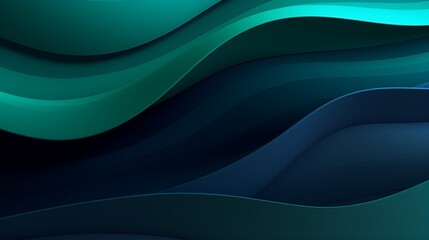 Abstract Dark Green and blue liquid Wave Background. Generative AI