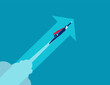 © zenzen - Businessman soaring in the sky. Business growth vector illustration