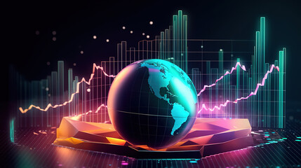 Poster - businessmen investor stock market value up. generative ai