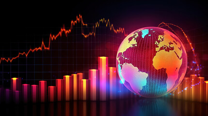 Poster - businessman global business growth analysis and asset investment chart business. generative ai