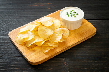 Wall Mural - potato chips with sour cream