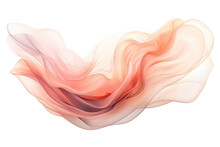 An Ethereal Blend Of Coral Pink And Soft Peach Abstract Blooming Shape, Isolated On A Transparent Background, Generative Ai