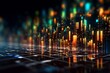 © PrusarooYakk - abstract futuristic city of lights with glowing neon and bokeh lights. City of Light concept fantastic wallpaper. Generative A