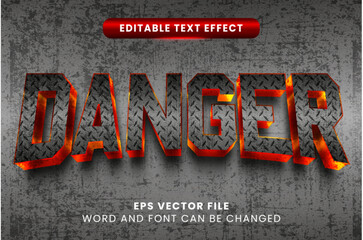 danger grunge style 3d editable vector text effect