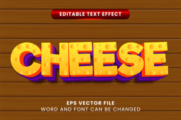 Cheese 3d editable vector text effect