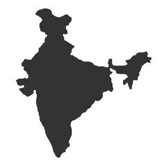 Wall Mural - India outline map vector illustration. isolated on transparent background. independence day 2023