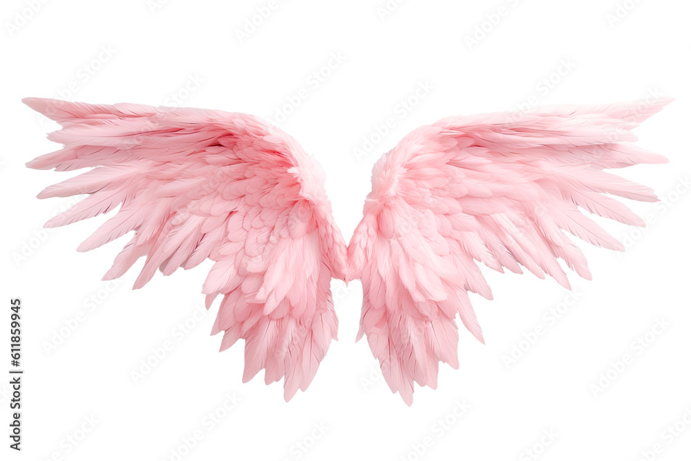 pink angel wings cut out transparent background, PNG ,Generative AI ...