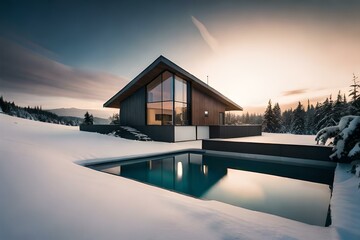 Canvas Print - house in the snow