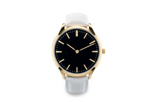 Luxury Watch Isolated On White Background. Gold Watch. Women Watch. Female Watch.