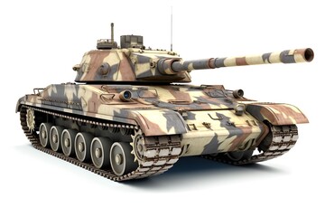 Wall Mural - Modern tank isolated on white, ai generated