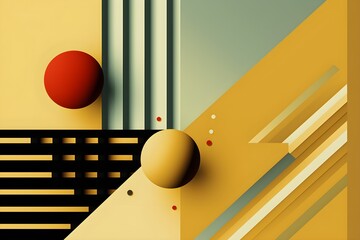 Wall Mural - Abstract style background with shapes, ai generated