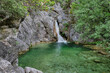 Waterfalls in Prionia at the foot of Mount Olympus. Greece