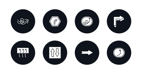 Poster - symbol for mobile filled icons set. filled icons such as sketch loop arrow, turn left only, scribble right arrow, 3d turn right arrow, rear window defrost, elevator arrows, right drawn spinning left