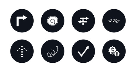 Poster - symbol for mobile filled icons set. filled icons such as right turn, clockwise drawn arrow, road, ar